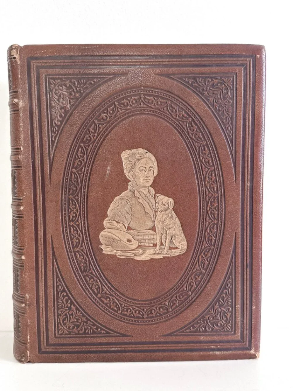 THE COMPLETE WORKS OF WILLIAM HOGARTH ANTIQUE LEATHER BOUND BOOK STEEL ENGRAVING
